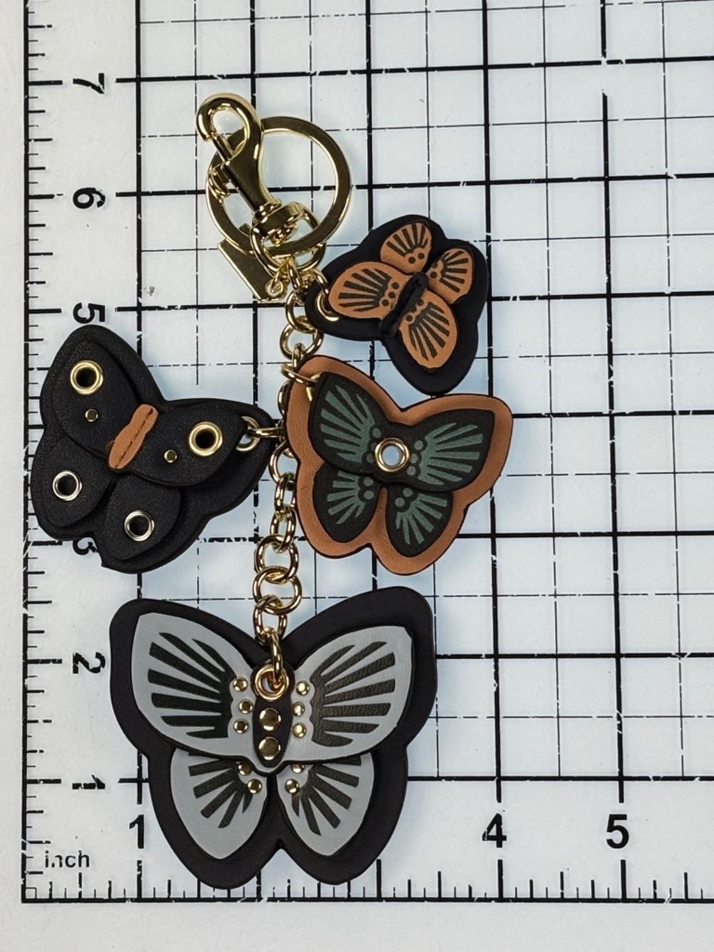 Butterfly Charm Keychain Bag Pendant - Black & Light Blue. Unbranded. - Picture 3 of 3